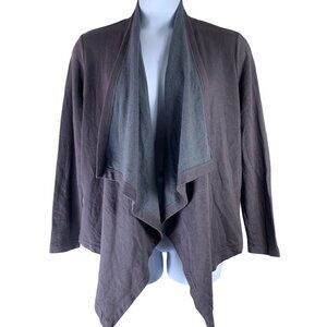 Heather Size Medium Cardigan Sweater Cascade Front Gray Long Sleeved Pockets
